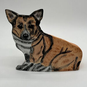 Vintage 1990s Dogs by Nina Corgi Vase Planter Discontinued Edition Ceramic Large